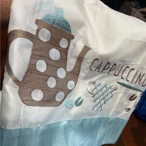 Vintage Cafe Cappuccino curtains  56 x 15 inch valance and two 28 x 23.6 panels